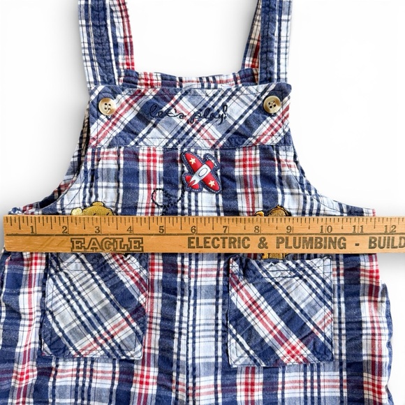 Disney Baby Vintage Y2K Winnie the Pooh Plaid Shortalls Romper Boys 18 Mos - Picture 10 of 10